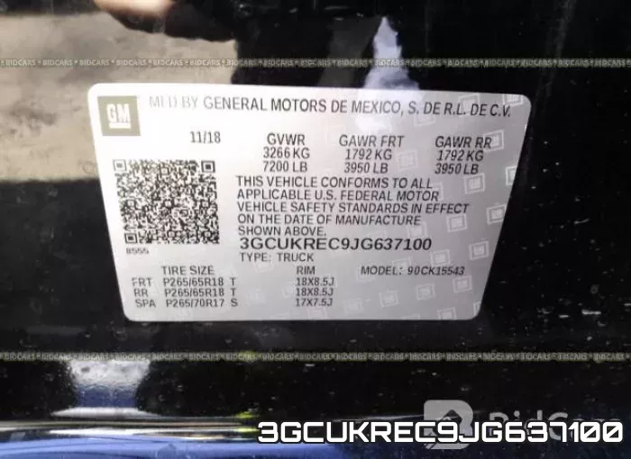 3GCUKREC9JG637100 фото 10