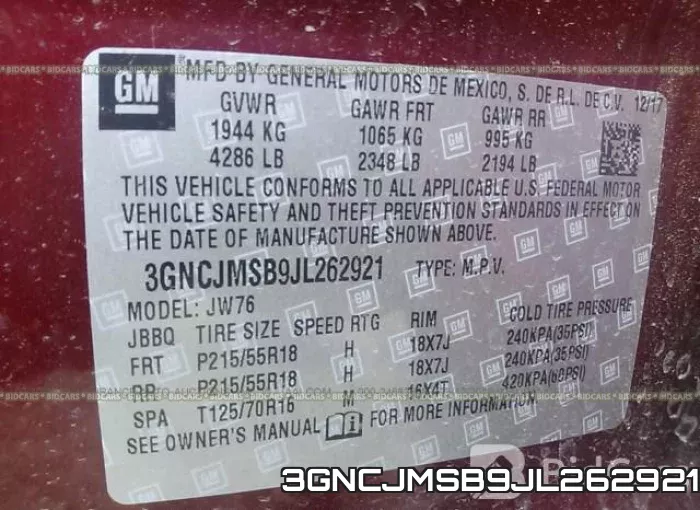 3GNCJMSB9JL262921 фото 10
