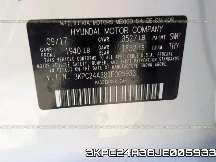 3KPC24A38JE005933 фото 2