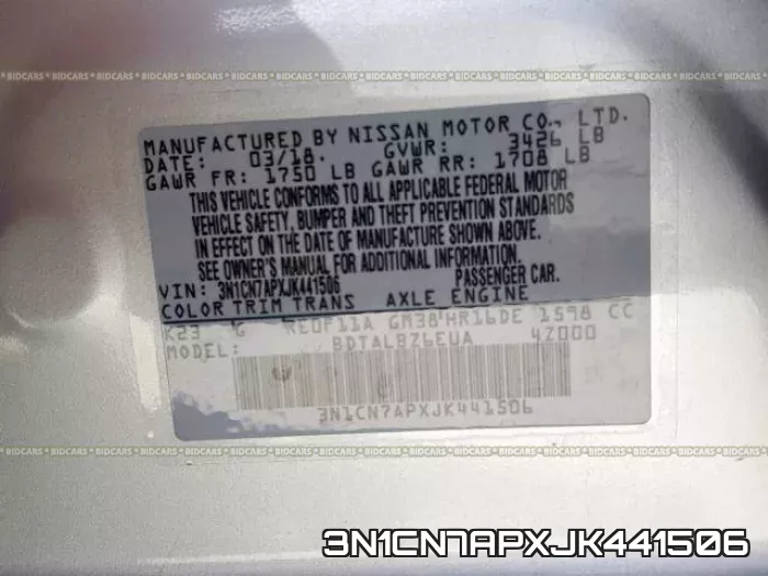 3N1CN7APXJK441506 фото 2