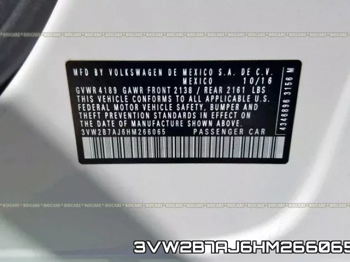 3VW2B7AJ6HM266065 фото 2