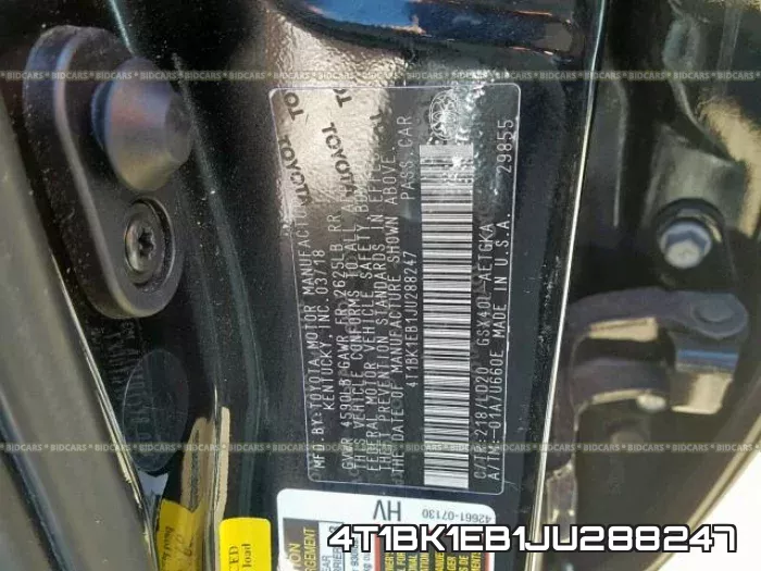 4T1BK1EB1JU288247 фото 2