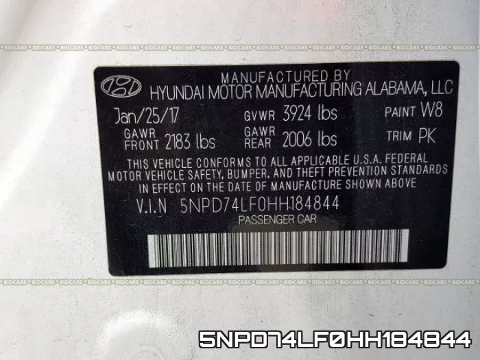 5NPD74LF0HH184844 фото 2