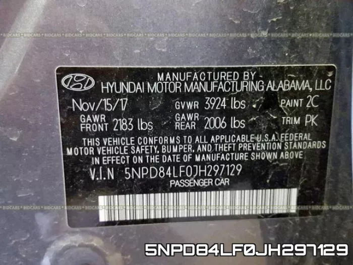5NPD84LF0JH297129 фото 2