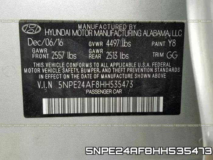 5NPE24AF8HH535473 фото 2
