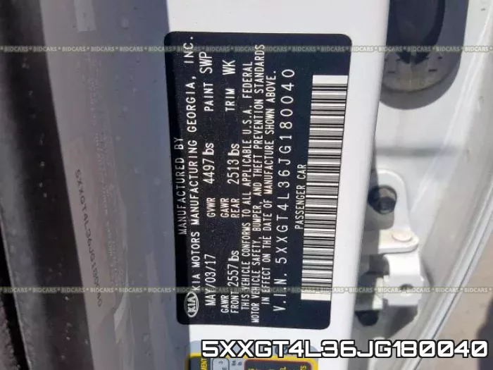 5XXGT4L36JG180040 фото 2