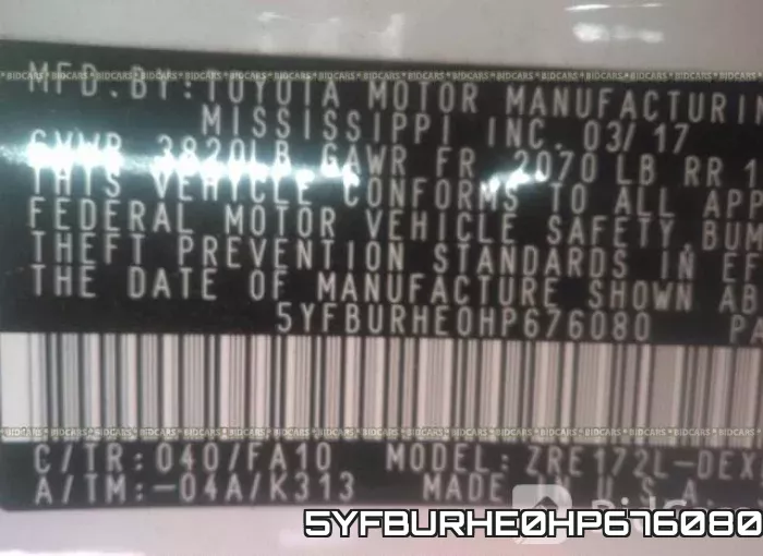 5YFBURHE0HP676080 фото 10