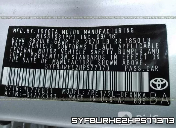 5YFBURHE2HP577373 фото 10