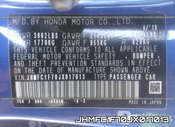 JHMFC1F70JX017013 фото 10