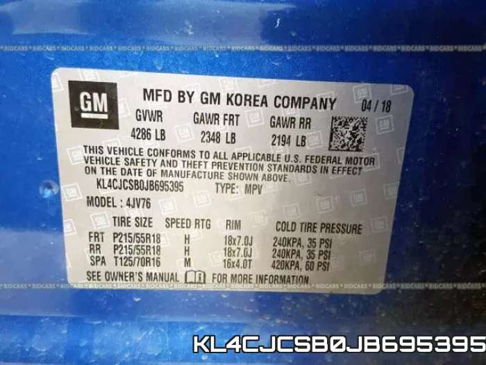 KL4CJCSB0JB695395 фото 2