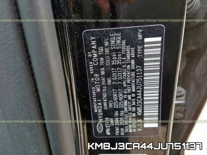 KM8J3CA44JU751137 фото 2