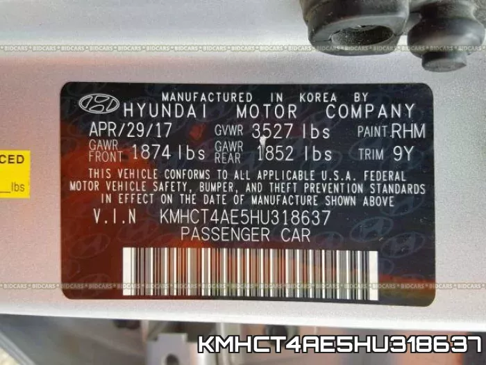 KMHCT4AE5HU318637 фото 2