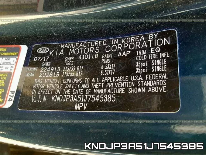 KNDJP3A51J7545385 фото 2