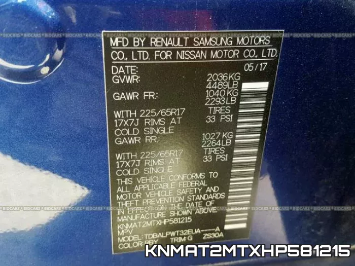 KNMAT2MTXHP581215 фото 2