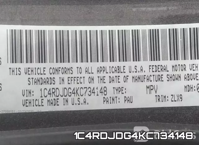 1C4RDJDG4KC734148 фото 10
