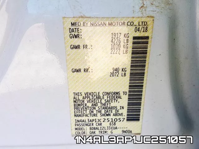 1N4AL3AP1JC251057 фото 2