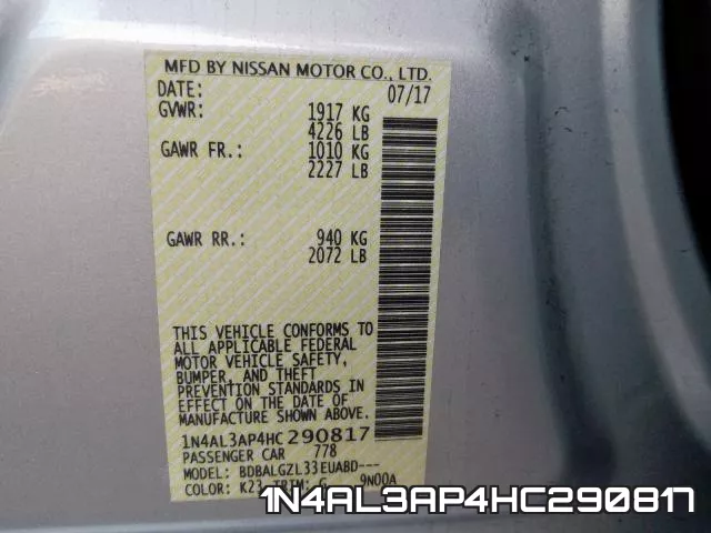 1N4AL3AP4HC290817 фото 2