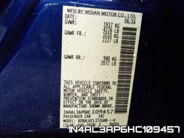 1N4AL3AP6HC109457 фото 2