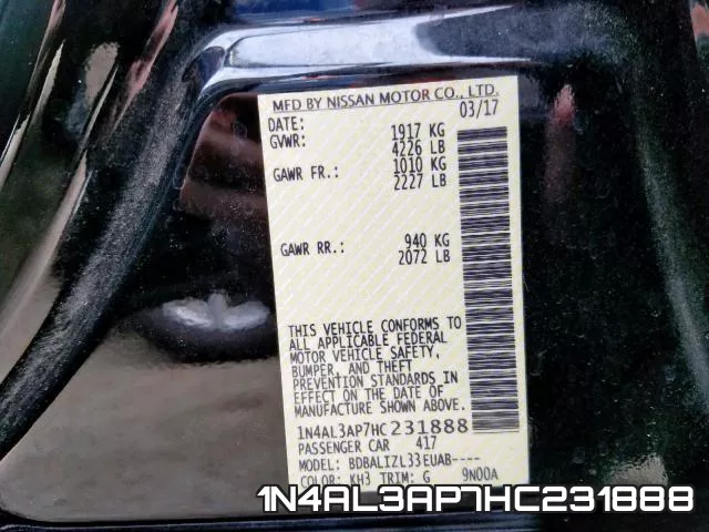 1N4AL3AP7HC231888 фото 2
