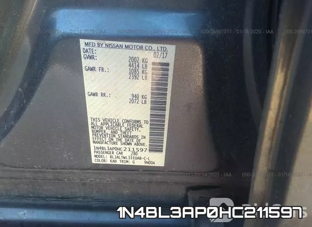 1N4BL3AP0HC211597 фото 10