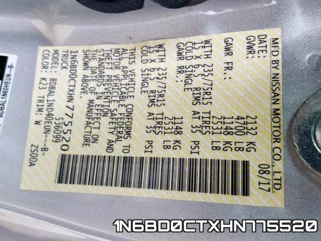 1N6BD0CTXHN775520 фото 2