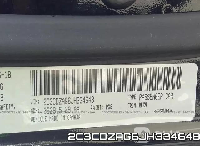 2C3CDZAG6JH334648 фото 10