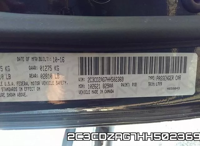 2C3CDZAG7HH502369 фото 10