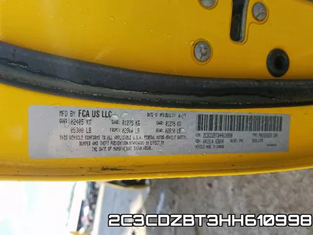 2C3CDZBT3HH610998 фото 2