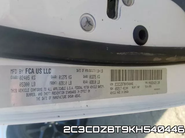 2C3CDZBT9KH540446 фото 2