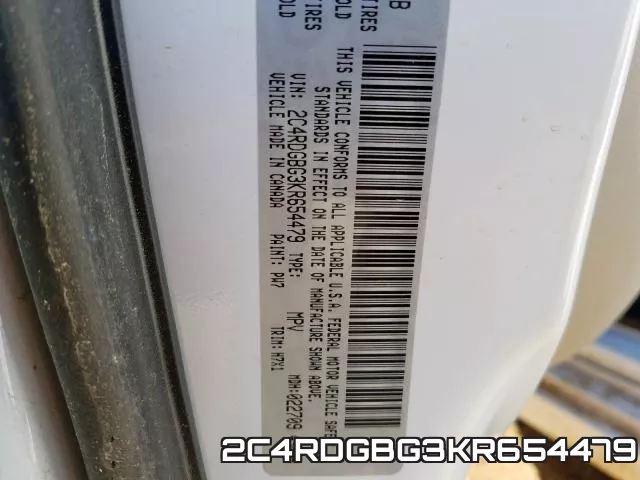 2C4RDGBG3KR654479 фото 2
