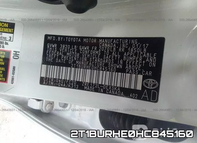 2T1BURHE0HC845160 фото 8