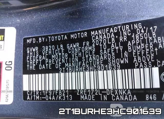2T1BURHE3HC901639 фото 10