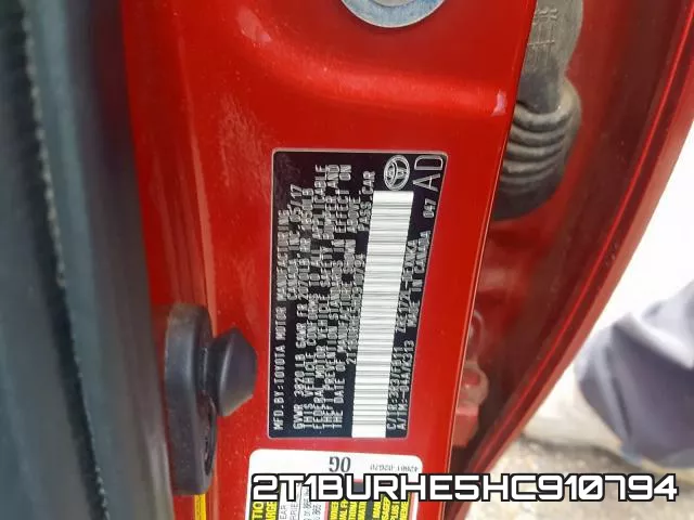 2T1BURHE5HC910794 фото 2