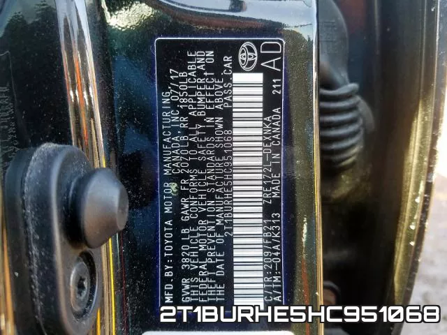 2T1BURHE5HC951068 фото 2