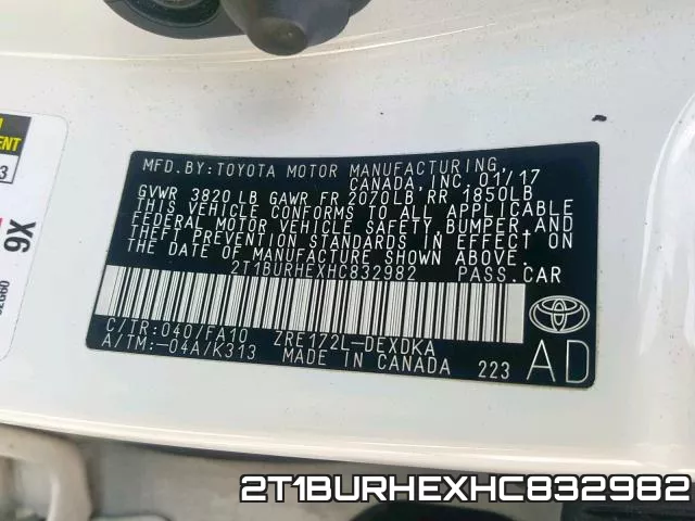 2T1BURHEXHC832982 фото 2