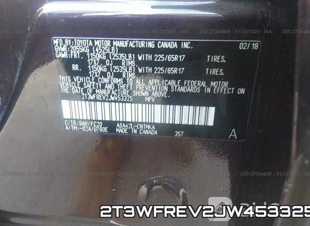 2T3WFREV2JW453325 фото 10