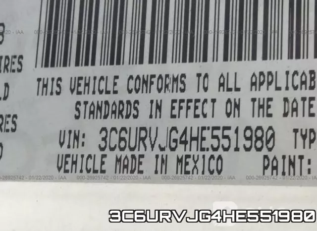 3C6URVJG4HE551980 фото 10