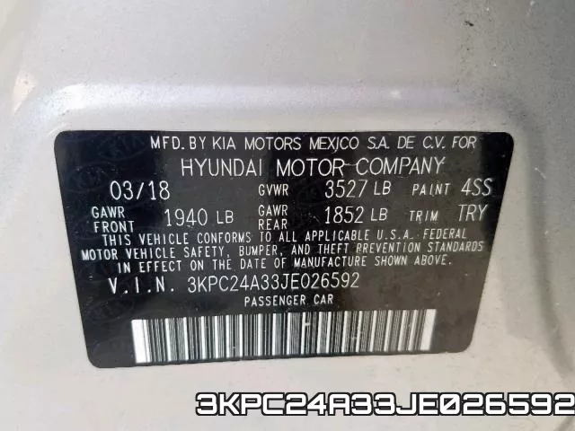 3KPC24A33JE026592 фото 2