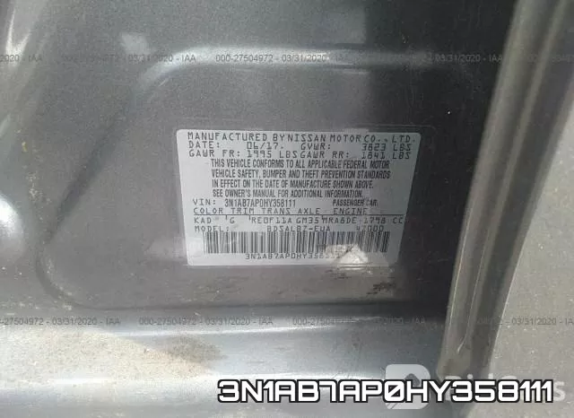 3N1AB7AP0HY358111 фото 10