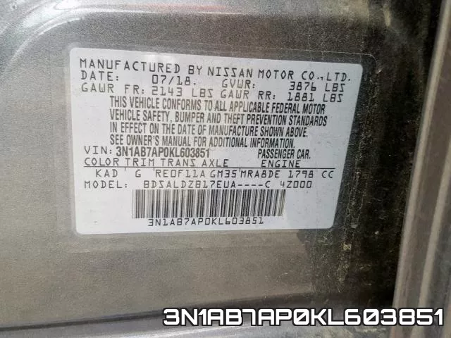 3N1AB7AP0KL603851 фото 2