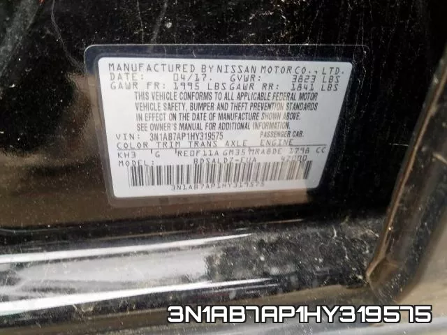 3N1AB7AP1HY319575 фото 2