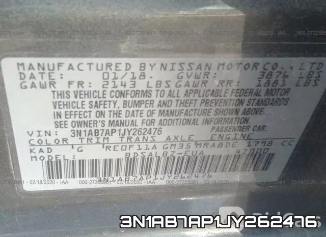 3N1AB7AP1JY262476 фото 10