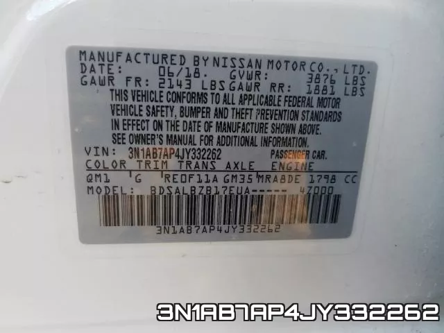 3N1AB7AP4JY332262 фото 2