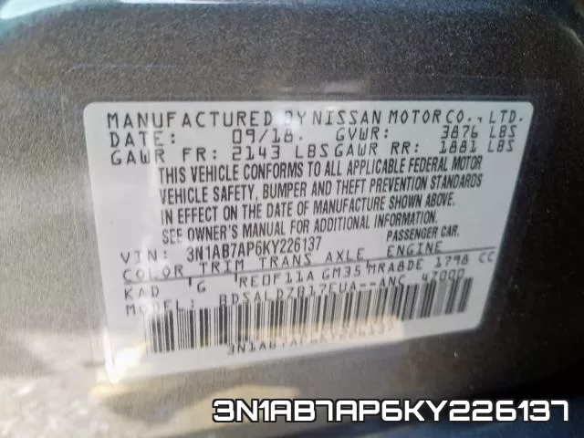 3N1AB7AP6KY226137 фото 2
