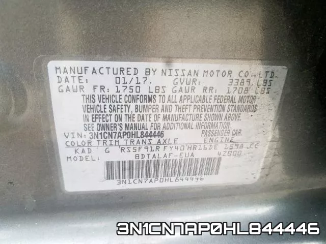 3N1CN7AP0HL844446 фото 2