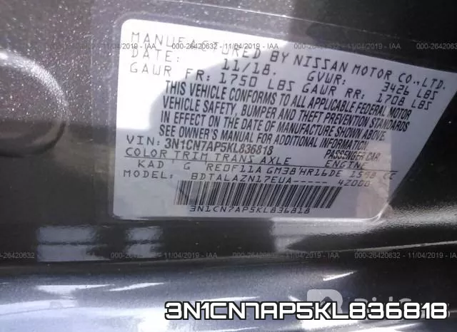 3N1CN7AP5KL836818 фото 10