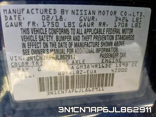 3N1CN7AP6JL862911 фото 2