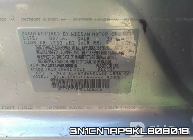 3N1CN7AP9KL808018 фото 10