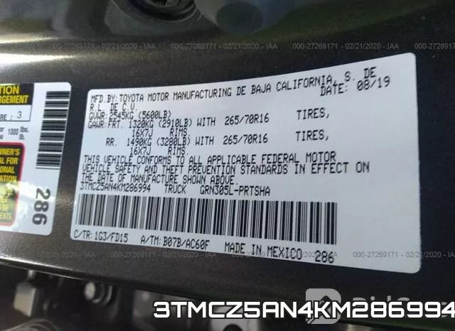 3TMCZ5AN4KM286994 фото 10
