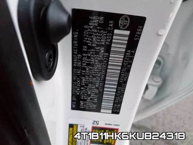 4T1B11HK6KU824318 фото 2